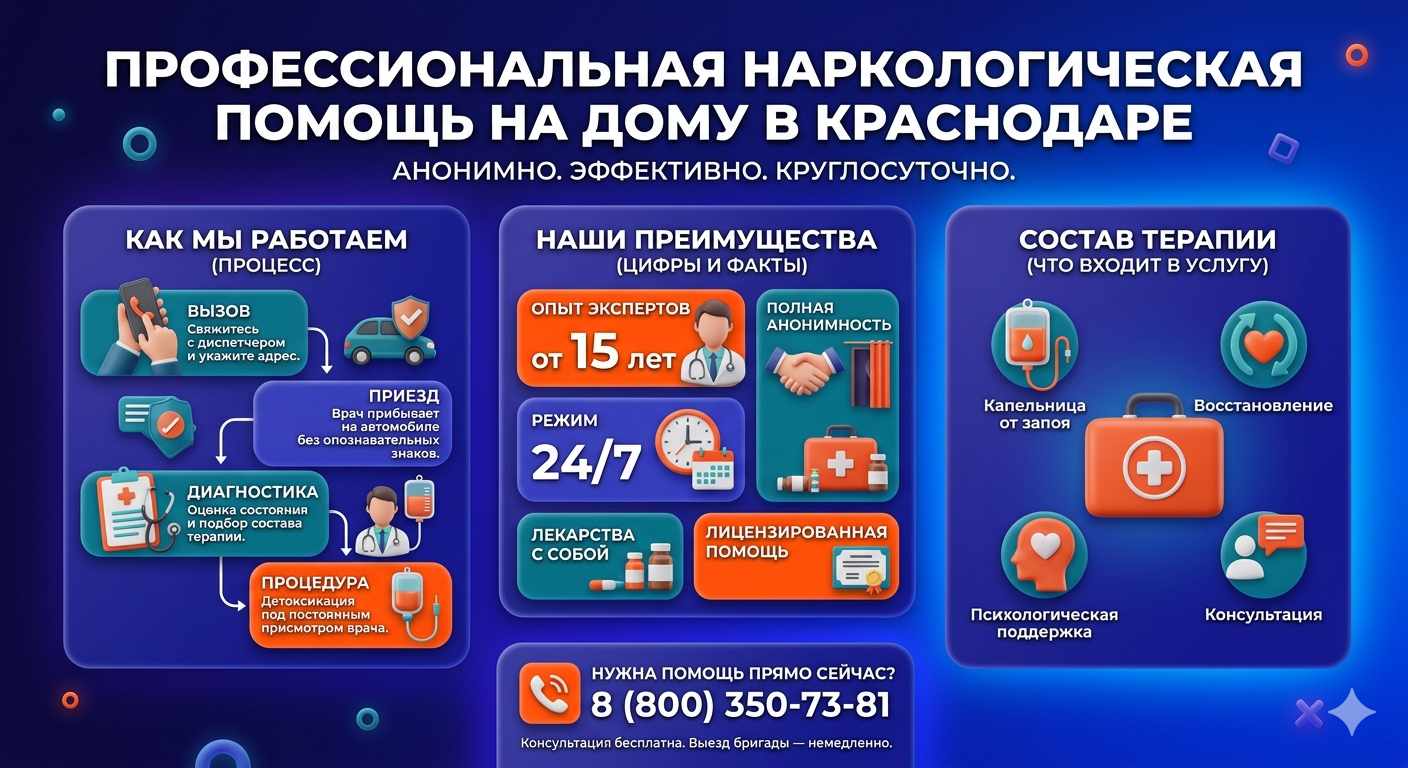 Инфографика о принципах лечения алкоголизма на дому в Белёве: этапы вызова нарколога, преимущества анонимной детоксикации и состав медицинской помощи.
